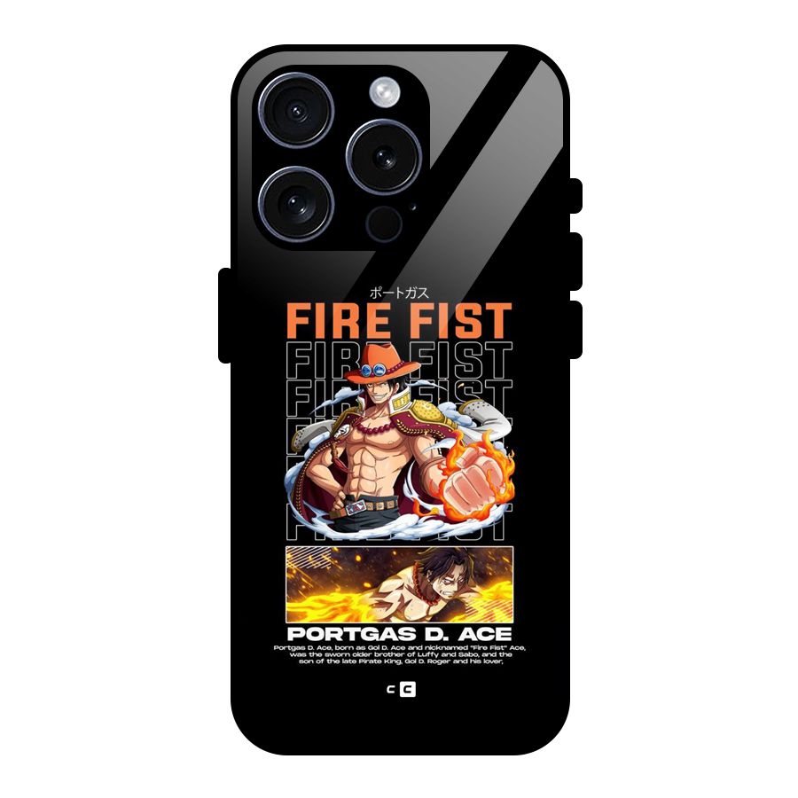 Fire Fist Ace Glass Back Case for iPhone 15 Pro