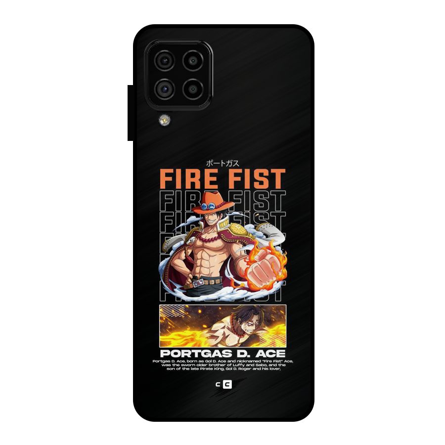 Fire Fist Ace Metal Back Case for Galaxy A22 4G