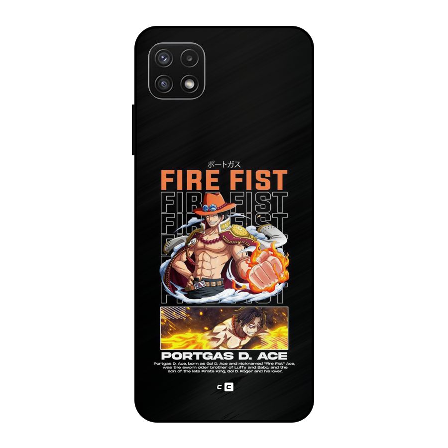 Fire Fist Ace Metal Back Case for Galaxy A22 5G