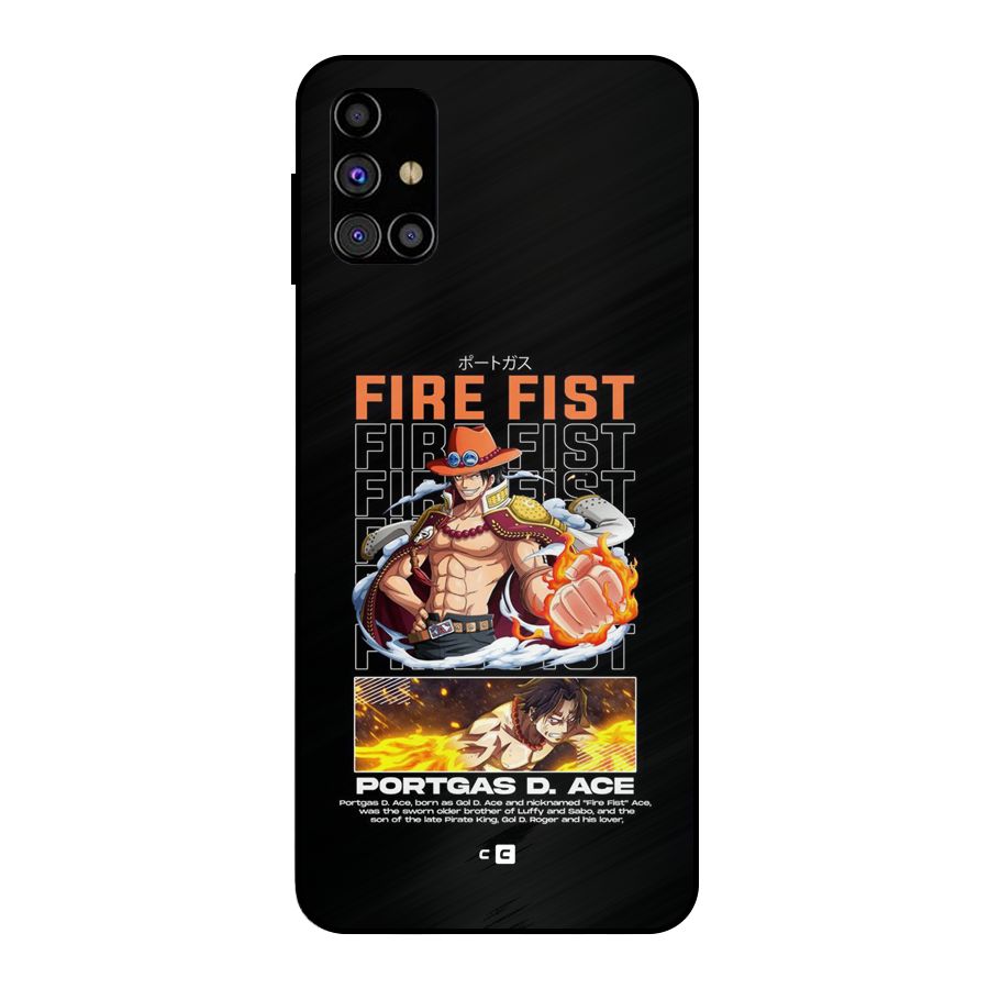 Fire Fist Ace Metal Back Case for Galaxy M31s