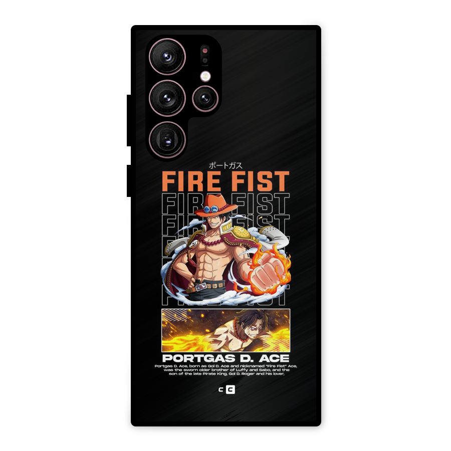 Fire Fist Ace Metal Back Case for Galaxy S22 Ultra 5G