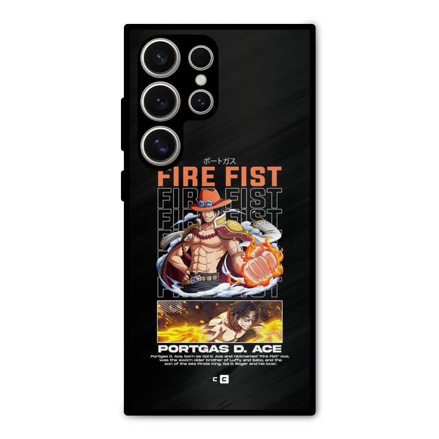 Fire Fist Ace Metal Back Case for Galaxy S24 Ultra