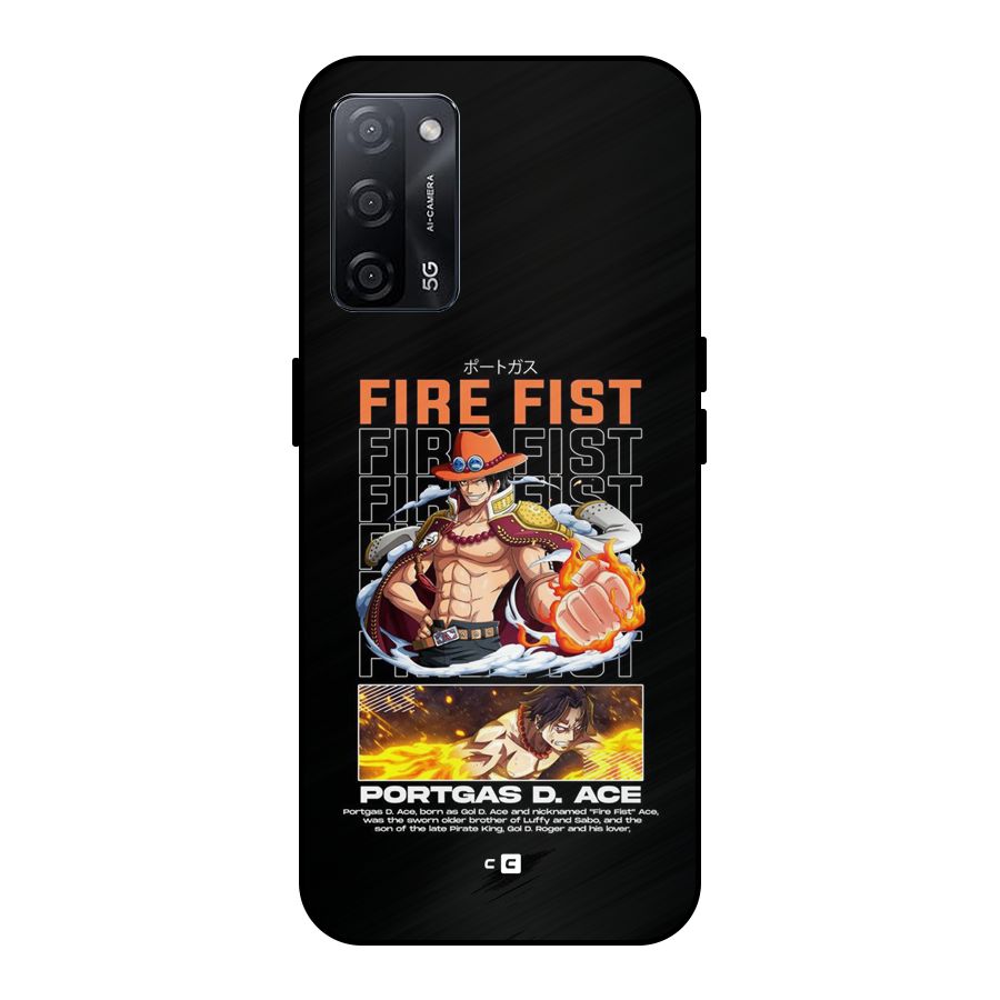 Fire Fist Ace Metal Back Case for Oppo A53s 5G