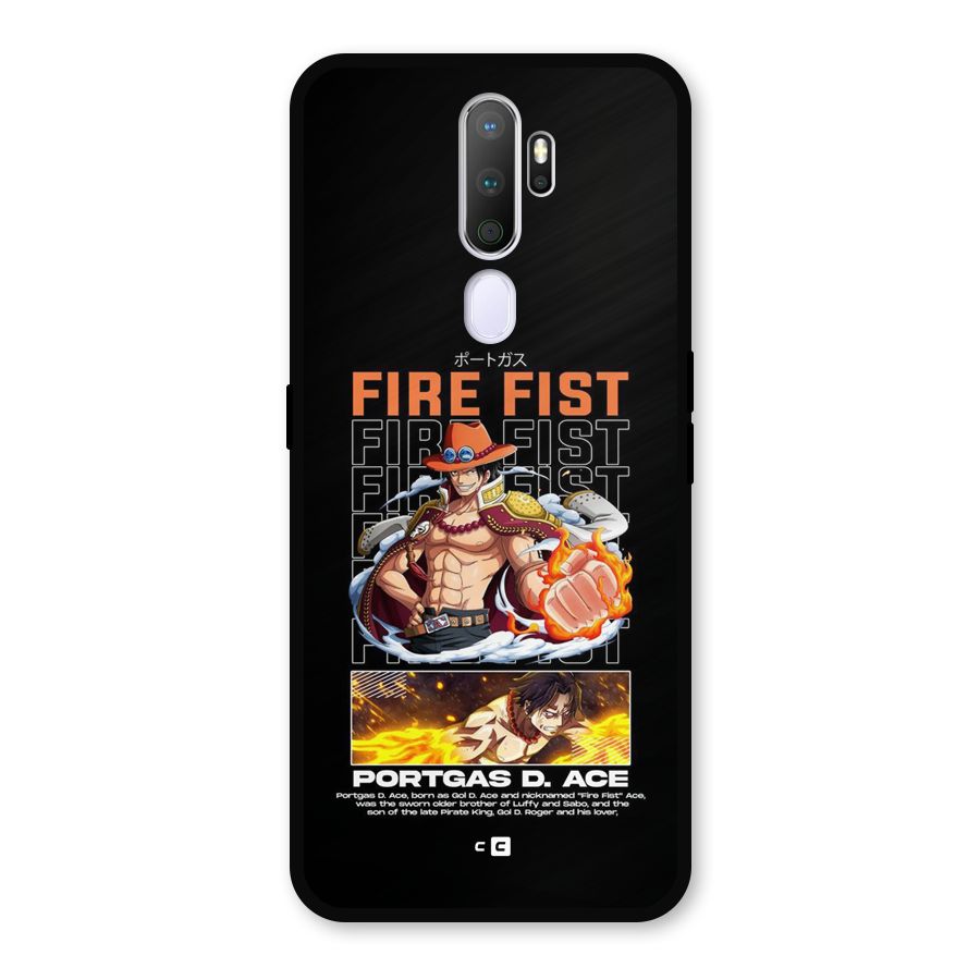Fire Fist Ace Metal Back Case for Oppo A5 (2020)