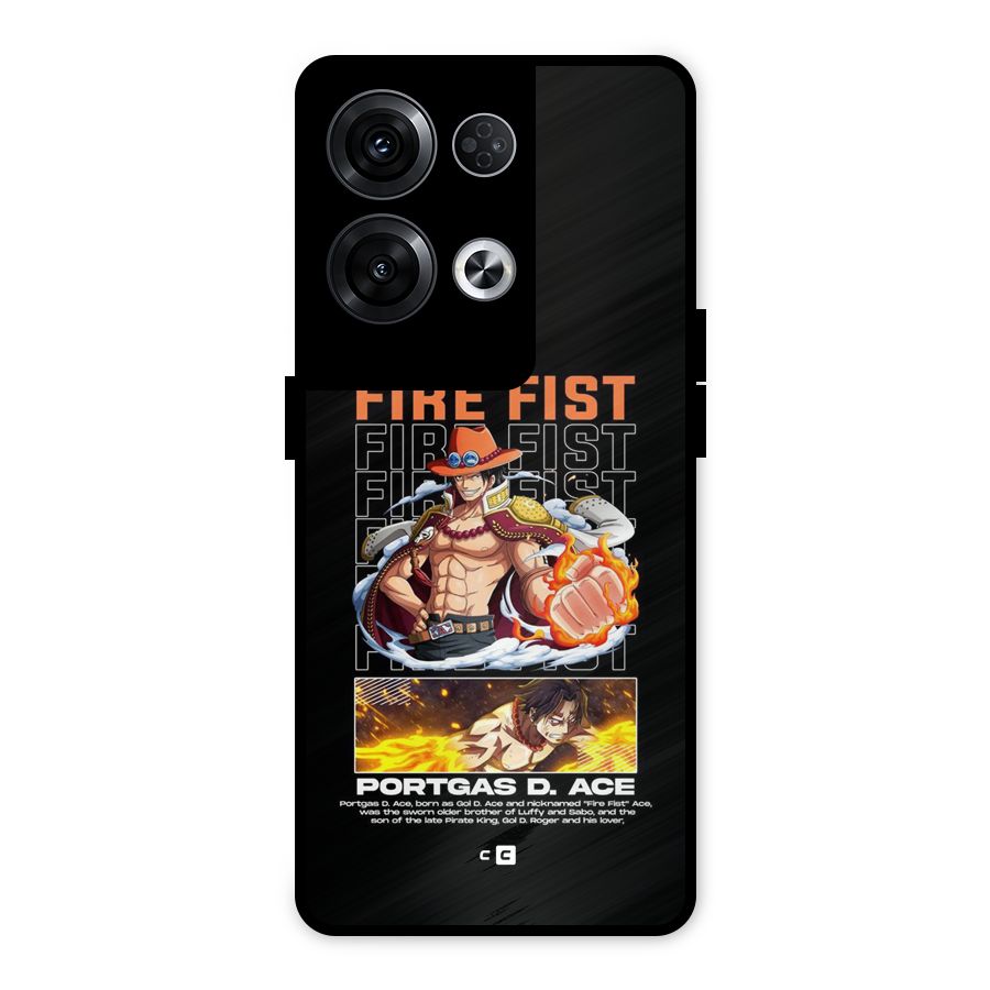 Fire Fist Ace Metal Back Case for Oppo Reno8 Pro 5G