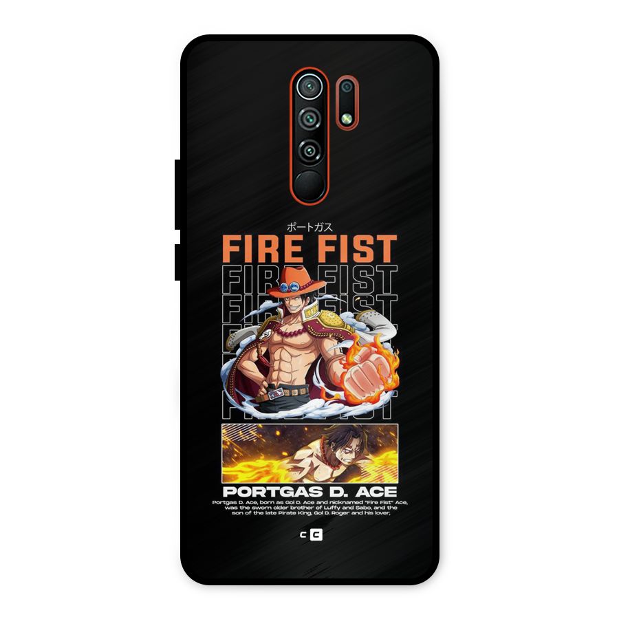 Fire Fist Ace Metal Back Case for Redmi 9 Prime