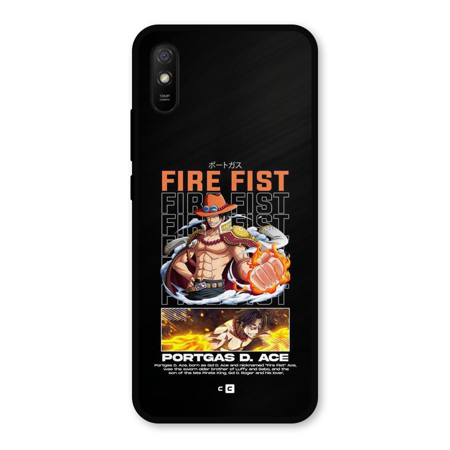 Fire Fist Ace Metal Back Case for Redmi 9i