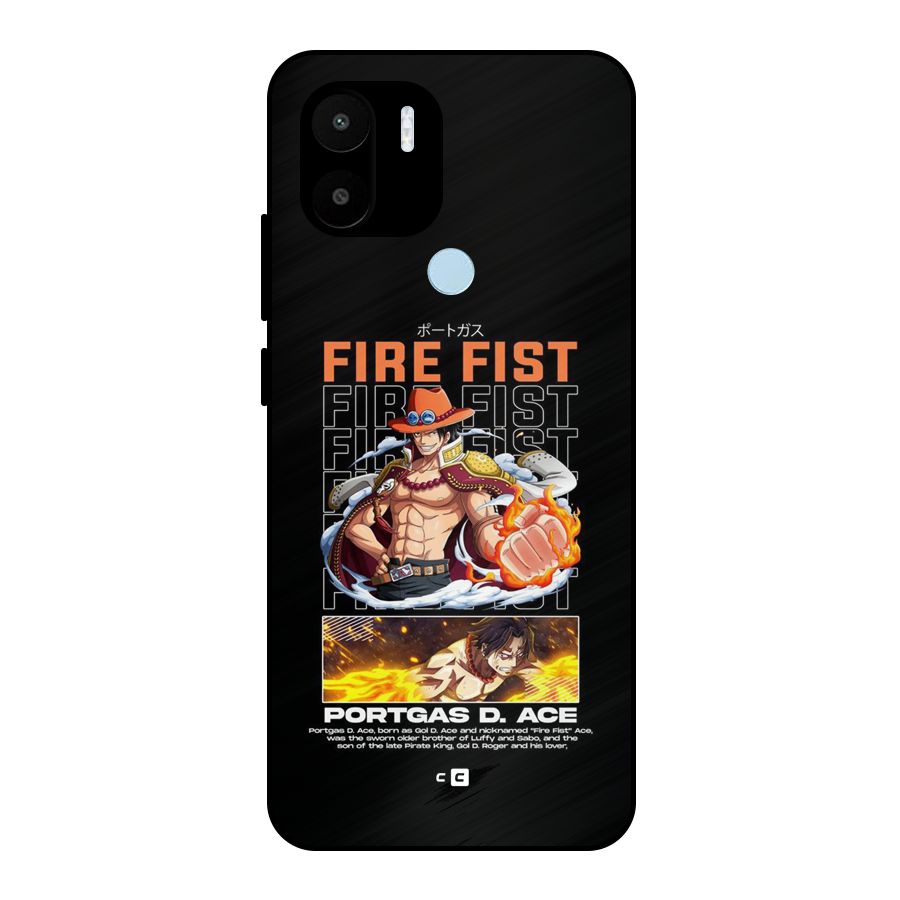 Fire Fist Ace Metal Back Case for Redmi A2 Plus