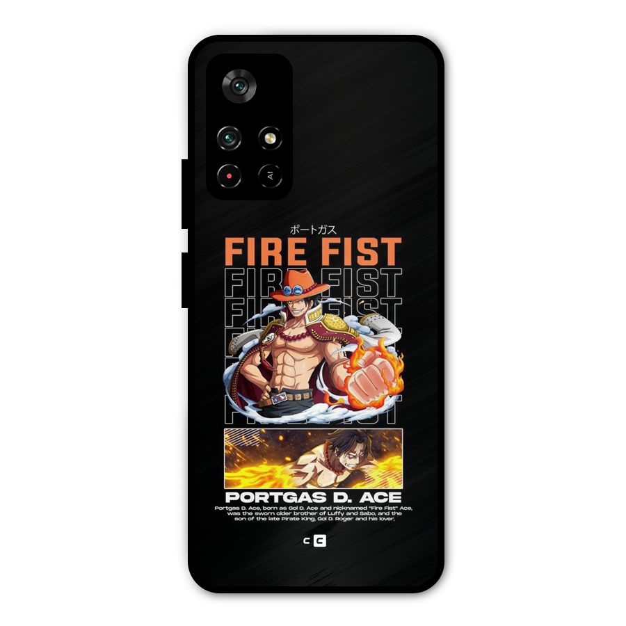 Fire Fist Ace Metal Back Case for Redmi Note 11T 5G
