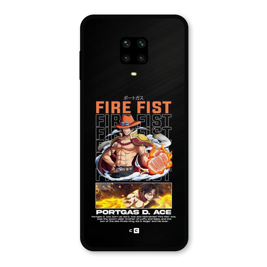 Fire Fist Ace Metal Back Case for Redmi Note 9 Pro
