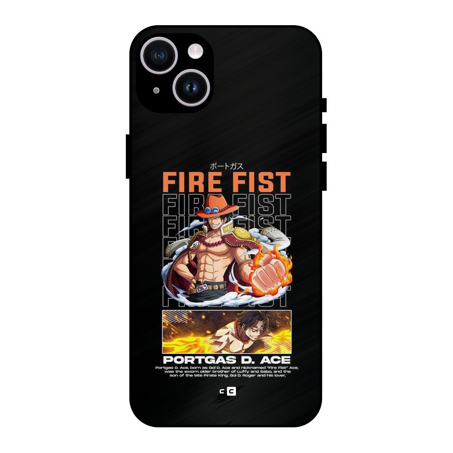 Fire Fist Ace Metal Back Case for iPhone 14 Plus