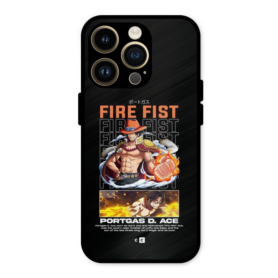 Fire Fist Ace Metal Back Case for iPhone 14 Pro