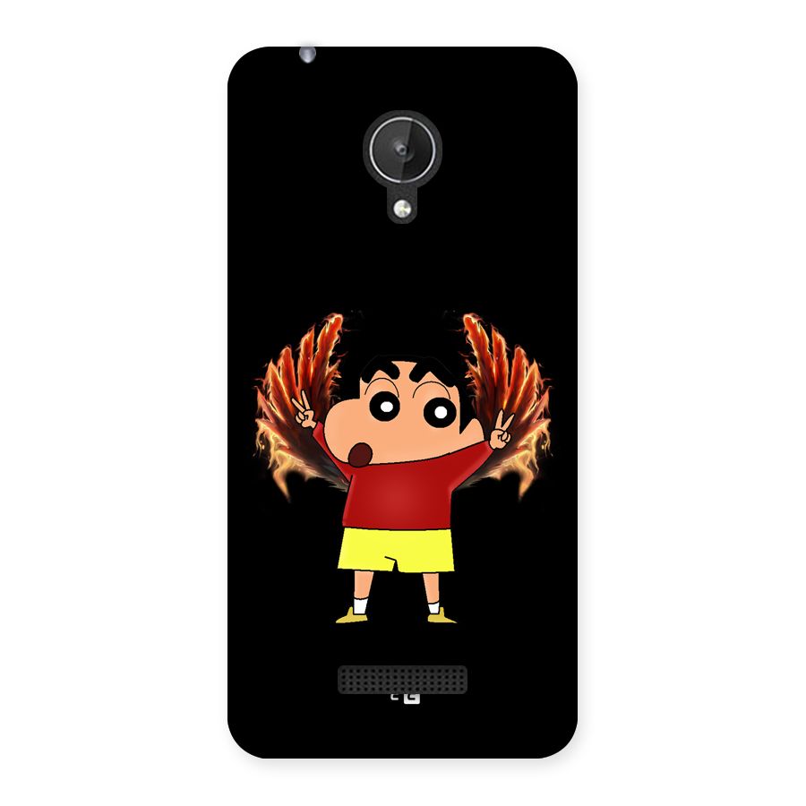Fire Shinchan Back Case for Canvas Spark Q380