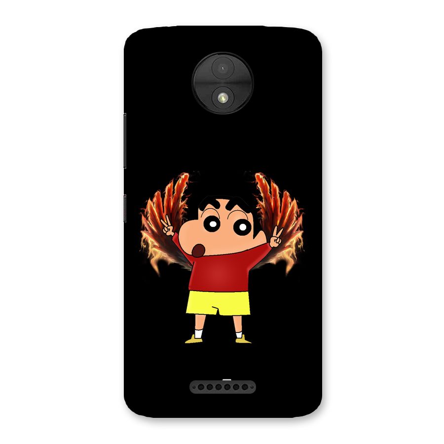Fire Shinchan Back Case for Moto C