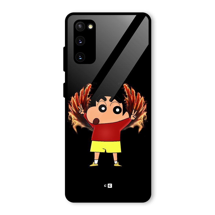 Fire Shinchan Glass Back Case for Galaxy S20 FE