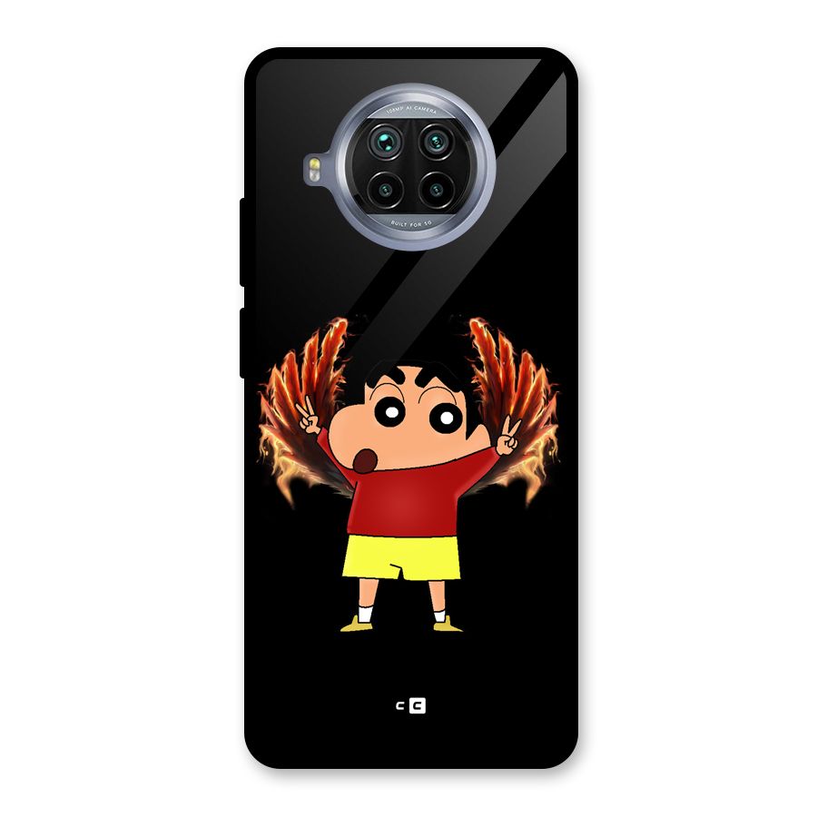 Fire Shinchan Glass Back Case for Mi 10i