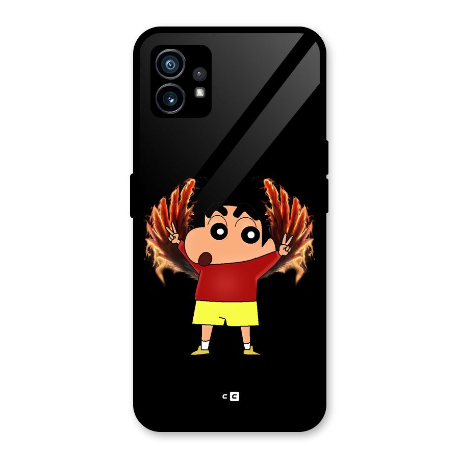 Fire Shinchan Glass Back Case for Nothing Phone 1