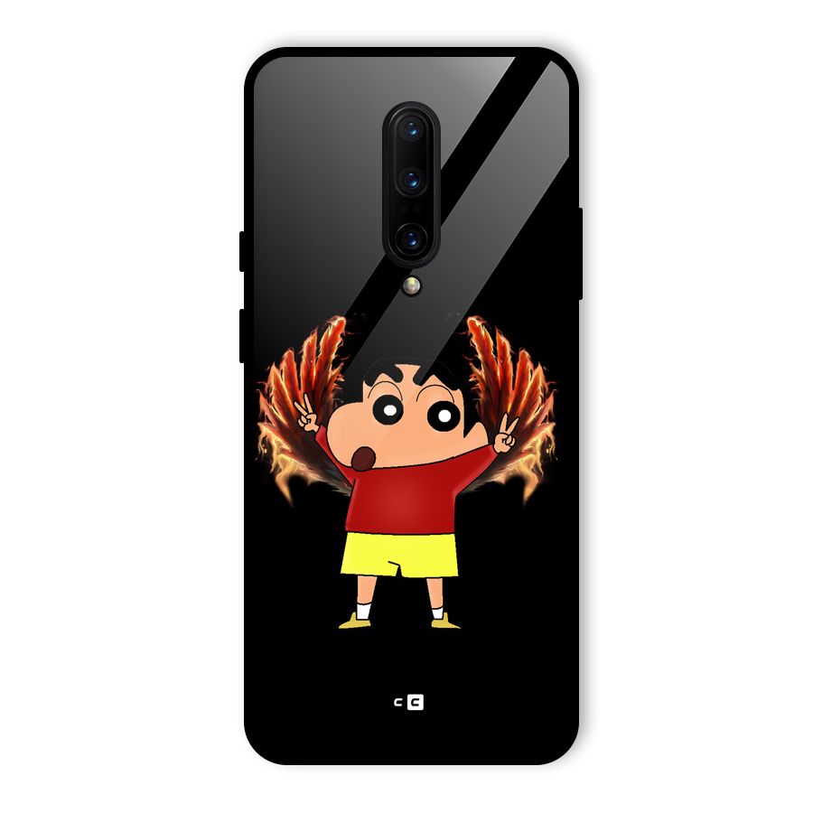 Fire Shinchan Glass Back Case for OnePlus 7 Pro