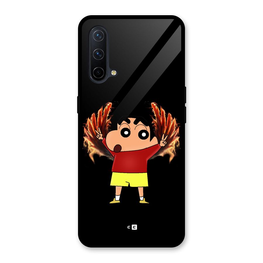 Fire Shinchan Glass Back Case for OnePlus Nord CE 5G