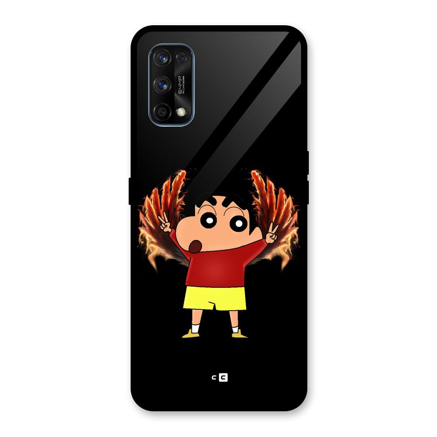 Fire Shinchan Glass Back Case for Realme 7 Pro