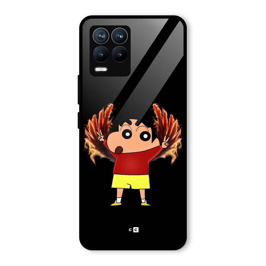 Fire Shinchan Glass Back Case for Realme 8