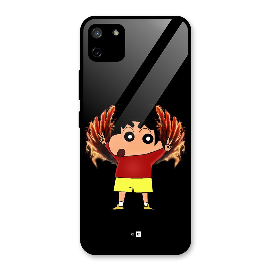 Fire Shinchan Glass Back Case for Realme C11