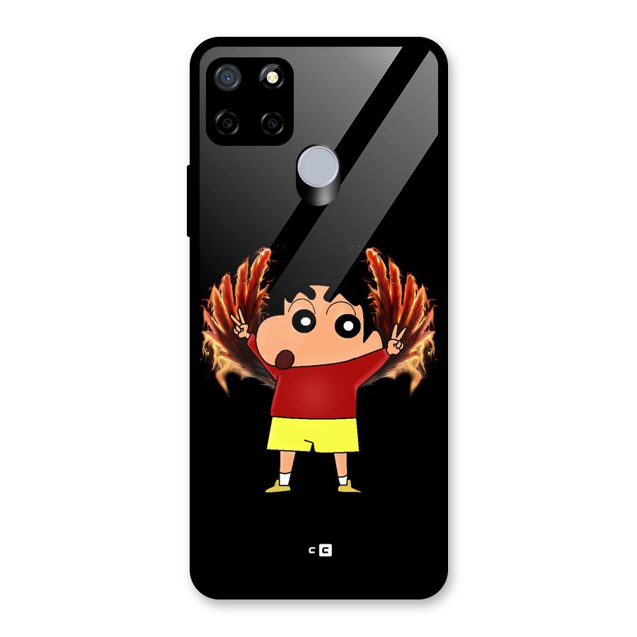 Fire Shinchan Glass Back Case for Realme C12