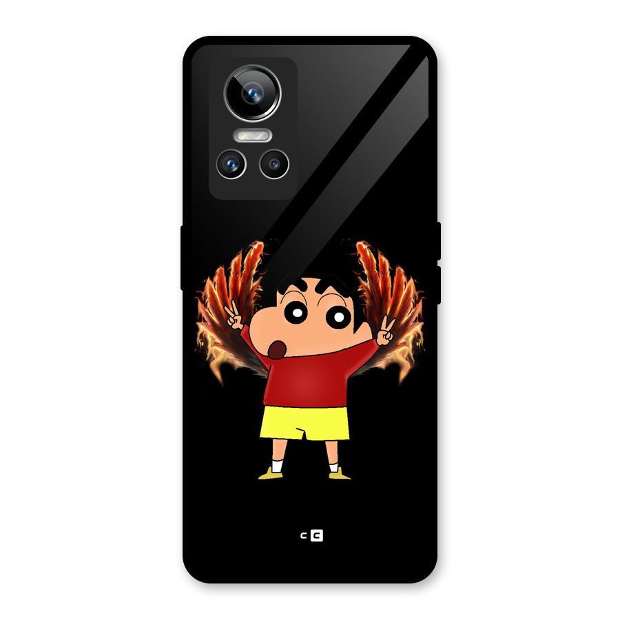 Fire Shinchan Glass Back Case for Realme GT Neo 3