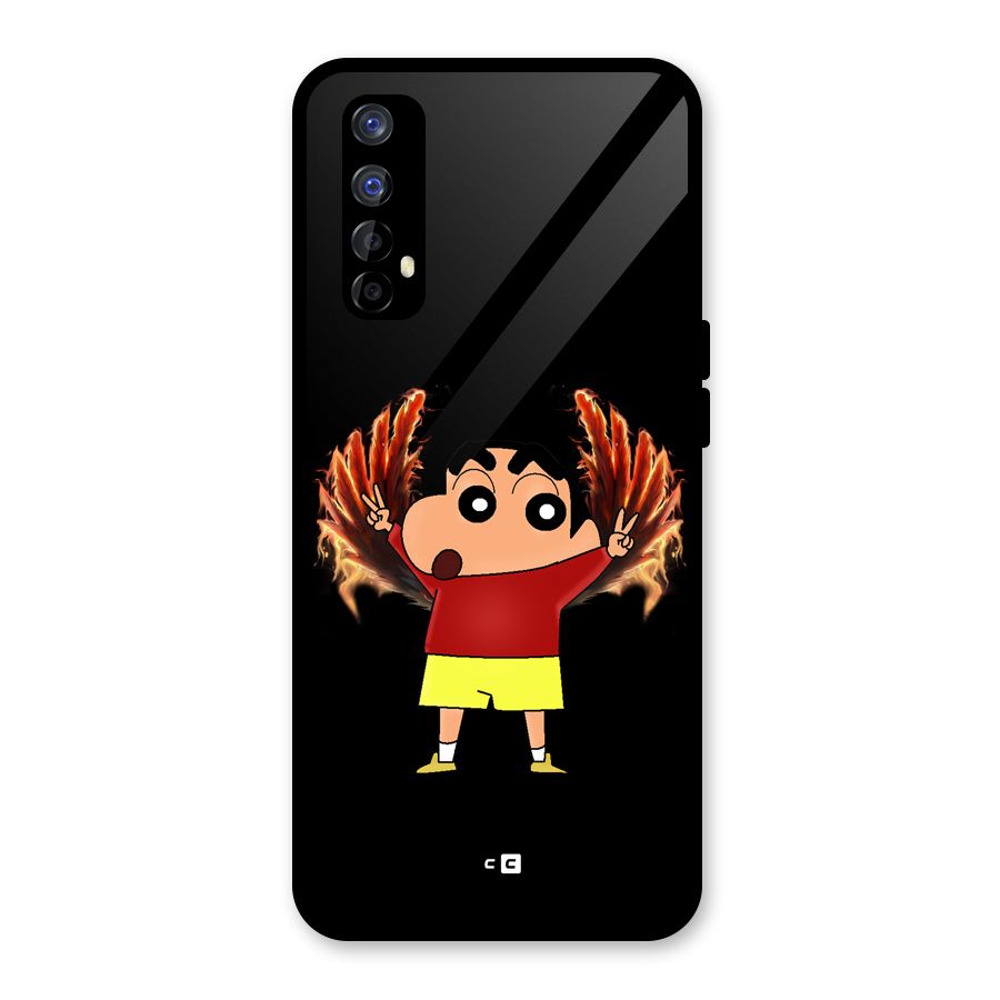 Fire Shinchan Glass Back Case for Realme Narzo 20 Pro