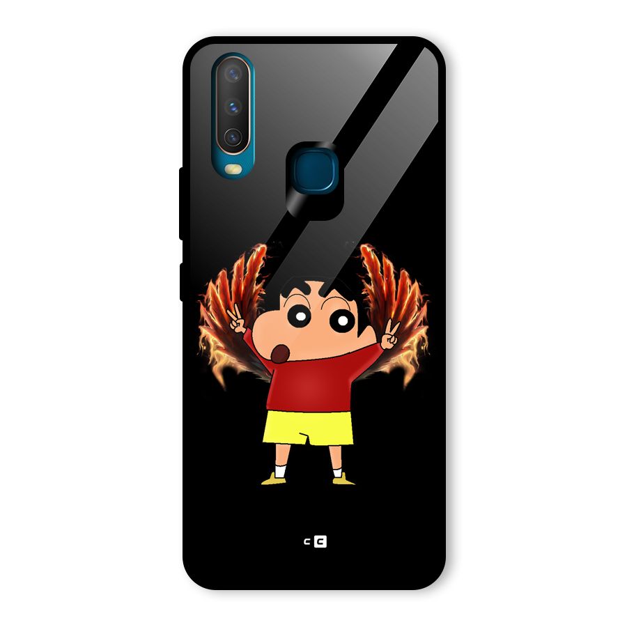 Fire Shinchan Glass Back Case for Vivo U10