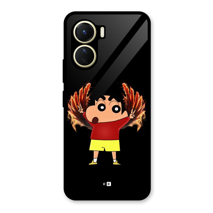 Fire Shinchan Glass Back Case for Vivo Y16