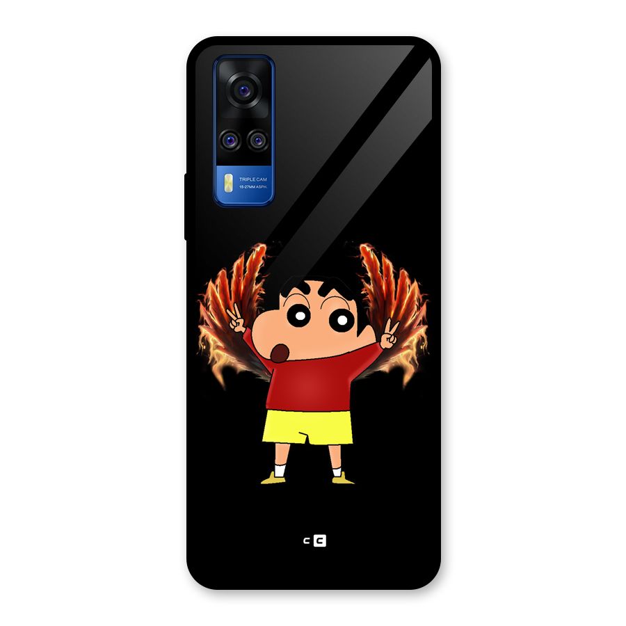 Fire Shinchan Glass Back Case for Vivo Y31
