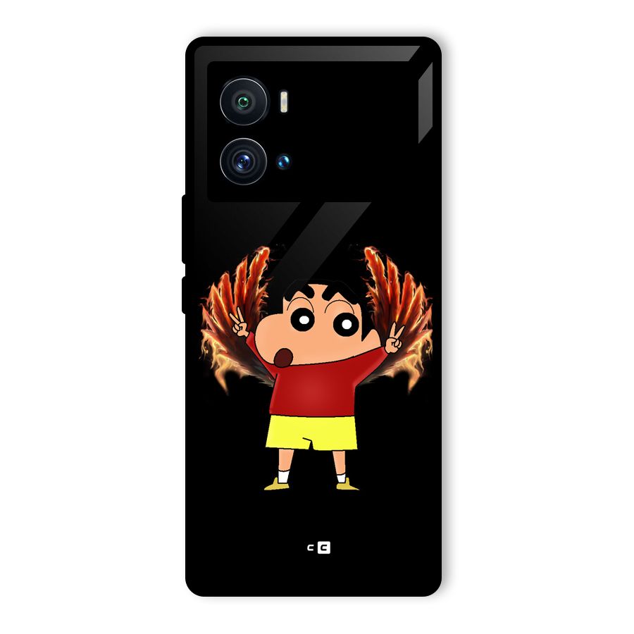 Fire Shinchan Glass Back Case for Vivo iQOO 9 Pro