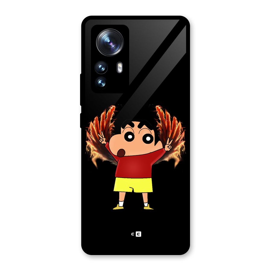Fire Shinchan Glass Back Case for Xiaomi 12 Pro