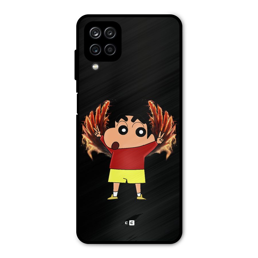 Fire Shinchan Metal Back Case for Galaxy A12