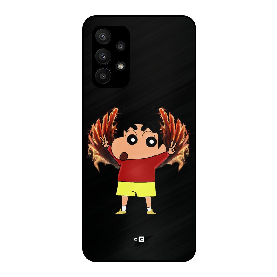 Fire Shinchan Metal Back Case for Galaxy A23