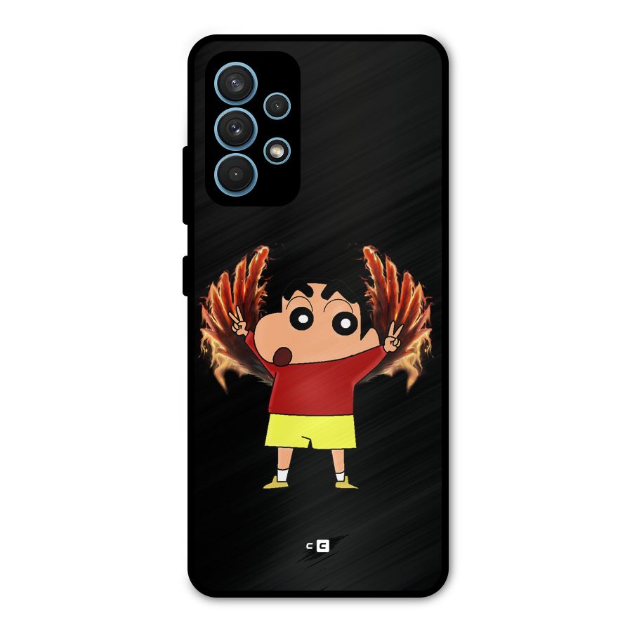 Fire Shinchan Metal Back Case for Galaxy A32