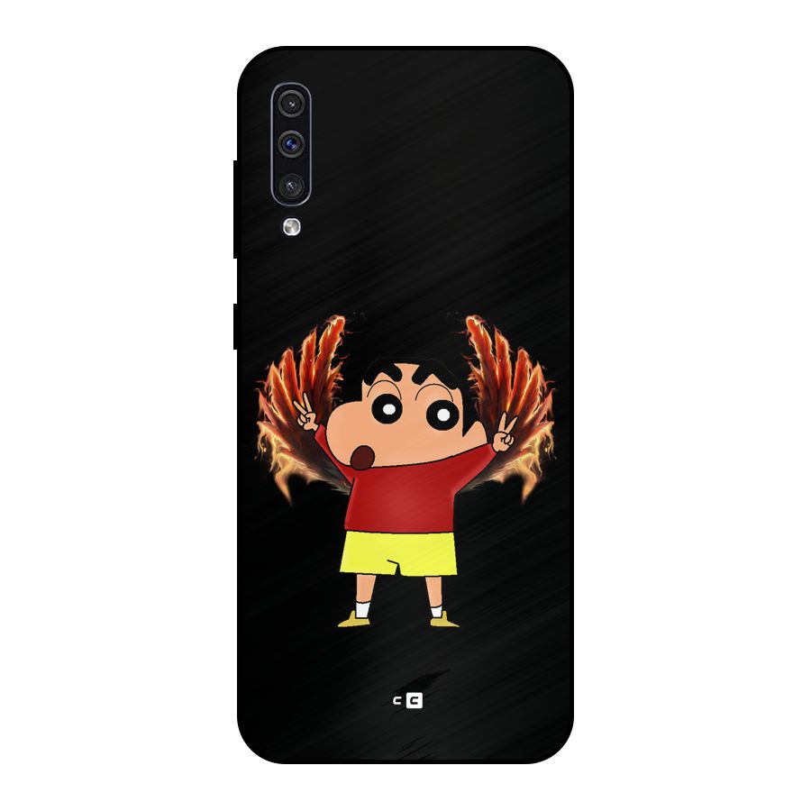 Fire Shinchan Metal Back Case for Galaxy A50