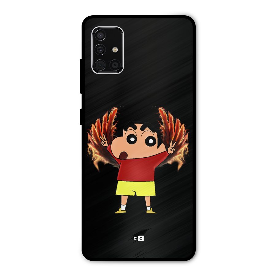 Fire Shinchan Metal Back Case for Galaxy A51