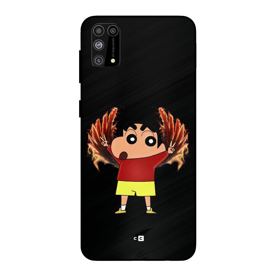 Fire Shinchan Metal Back Case for Galaxy F41