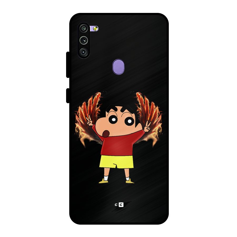 Fire Shinchan Metal Back Case for Galaxy M11