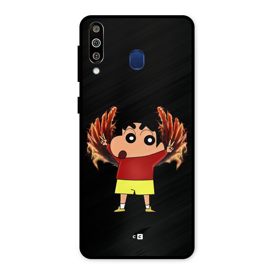 Fire Shinchan Metal Back Case for Galaxy M30