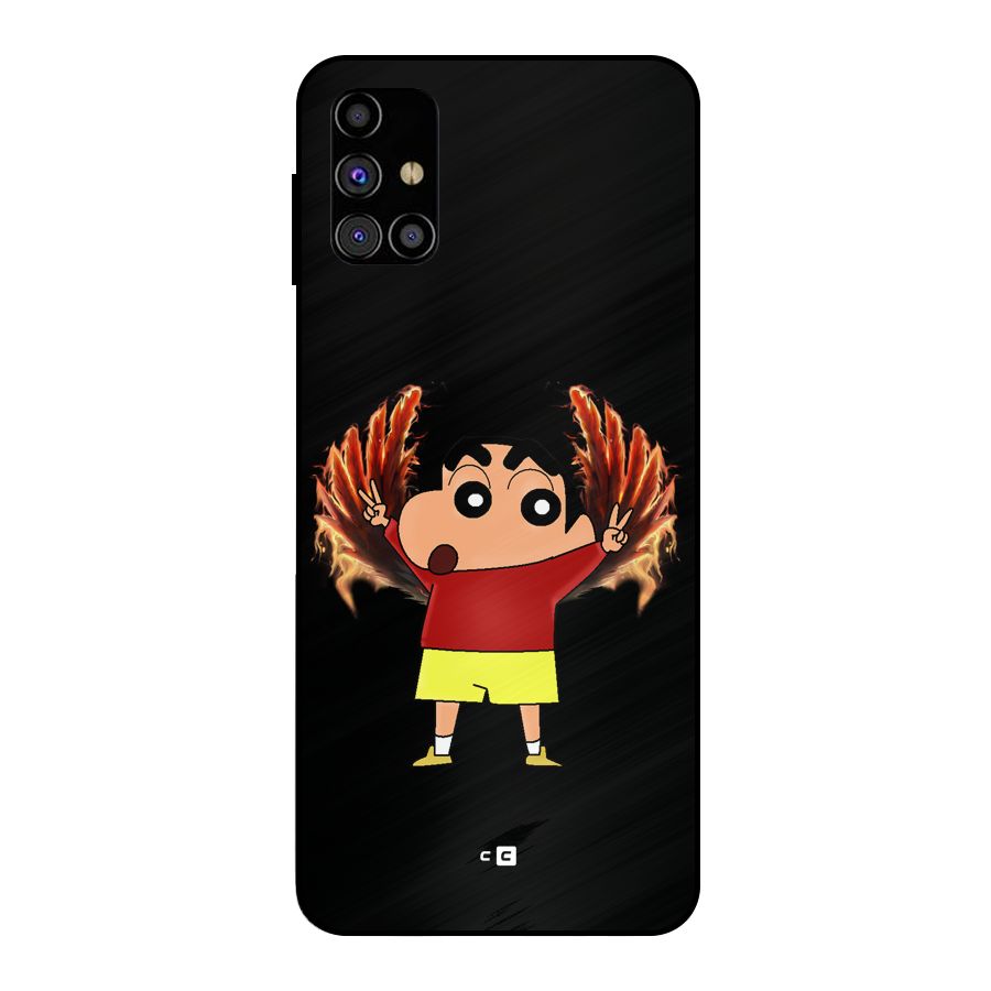 Fire Shinchan Metal Back Case for Galaxy M31s