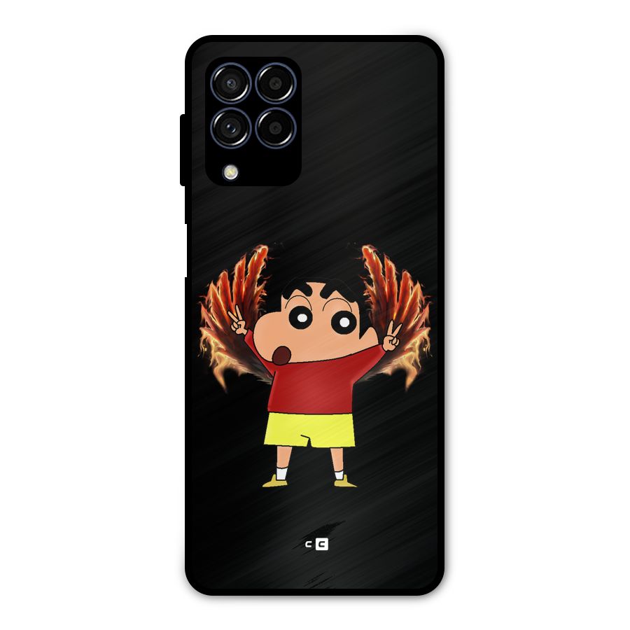 Fire Shinchan Metal Back Case for Galaxy M53 5G
