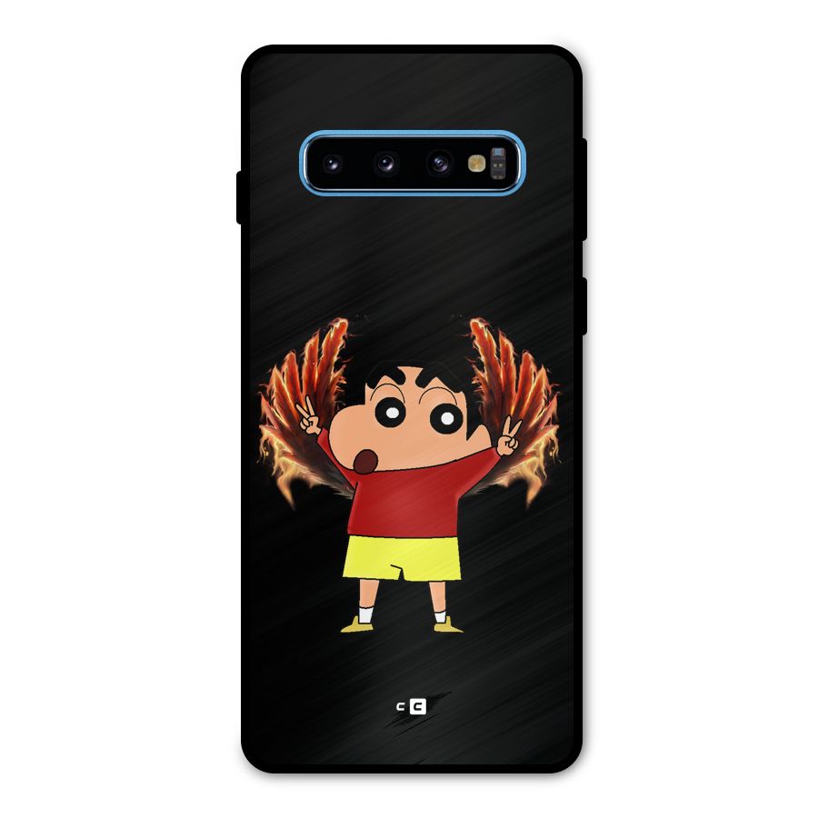Fire Shinchan Metal Back Case for Galaxy S10