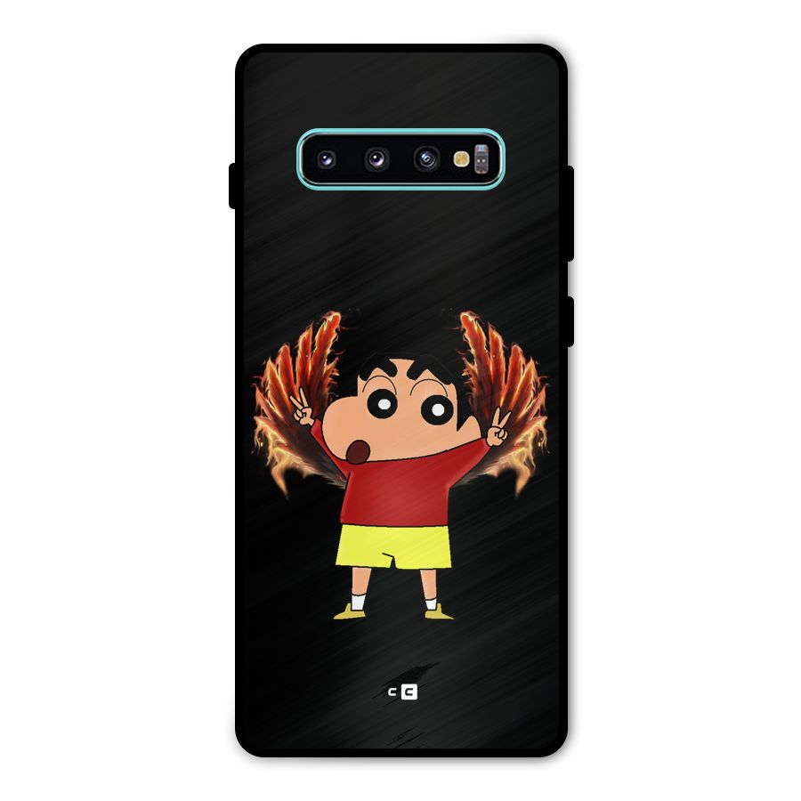 Fire Shinchan Metal Back Case for Galaxy S10 Plus