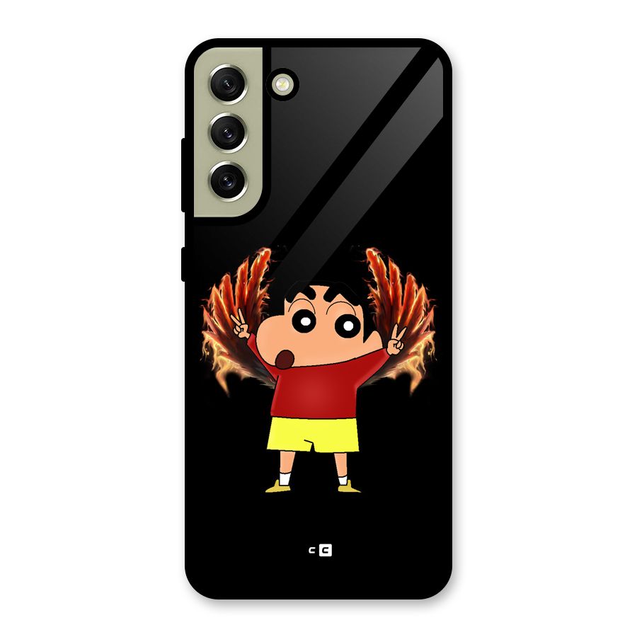 Fire Shinchan Metal Back Case for Galaxy S21 FE 5G (2023)