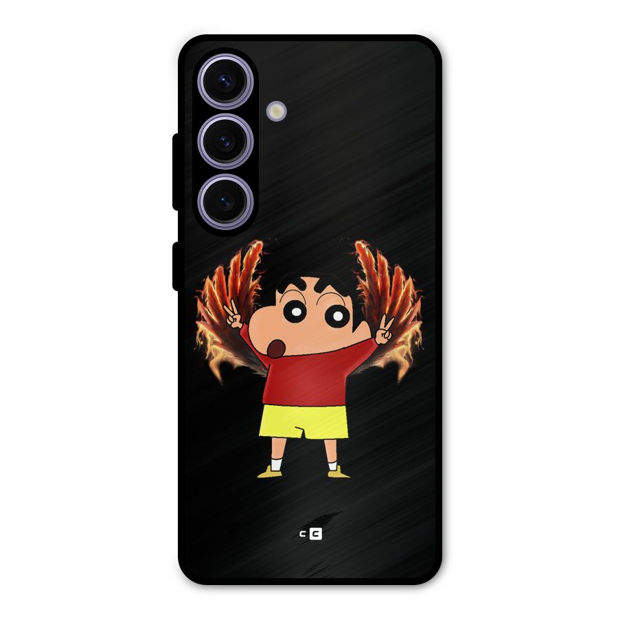 Fire Shinchan Metal Back Case for Galaxy S24