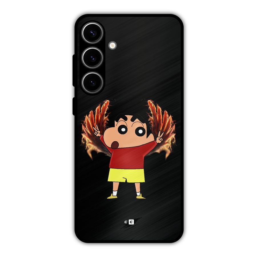 Fire Shinchan Metal Back Case for Galaxy S24 Plus