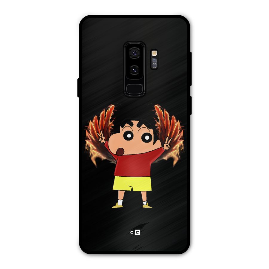 Fire Shinchan Metal Back Case for Galaxy S9 Plus